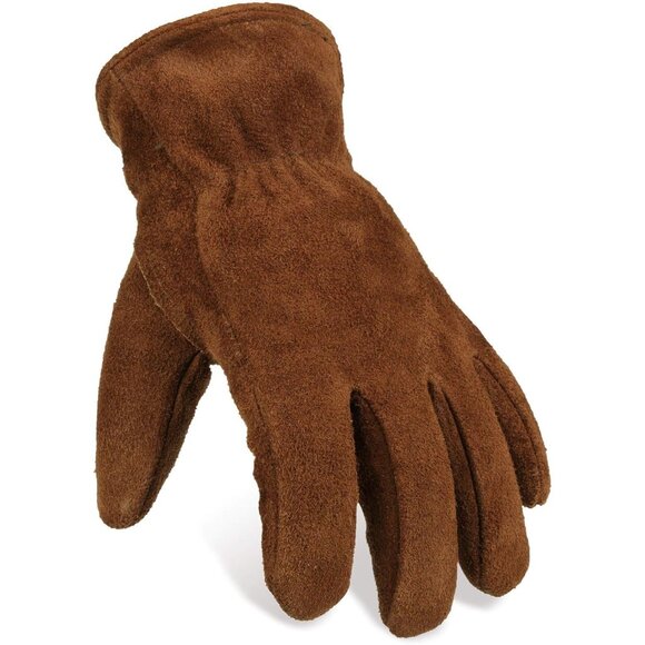 Other - Brown Winter Thermal Leather Work Gloves with Thick Imitation Lambswool Lining